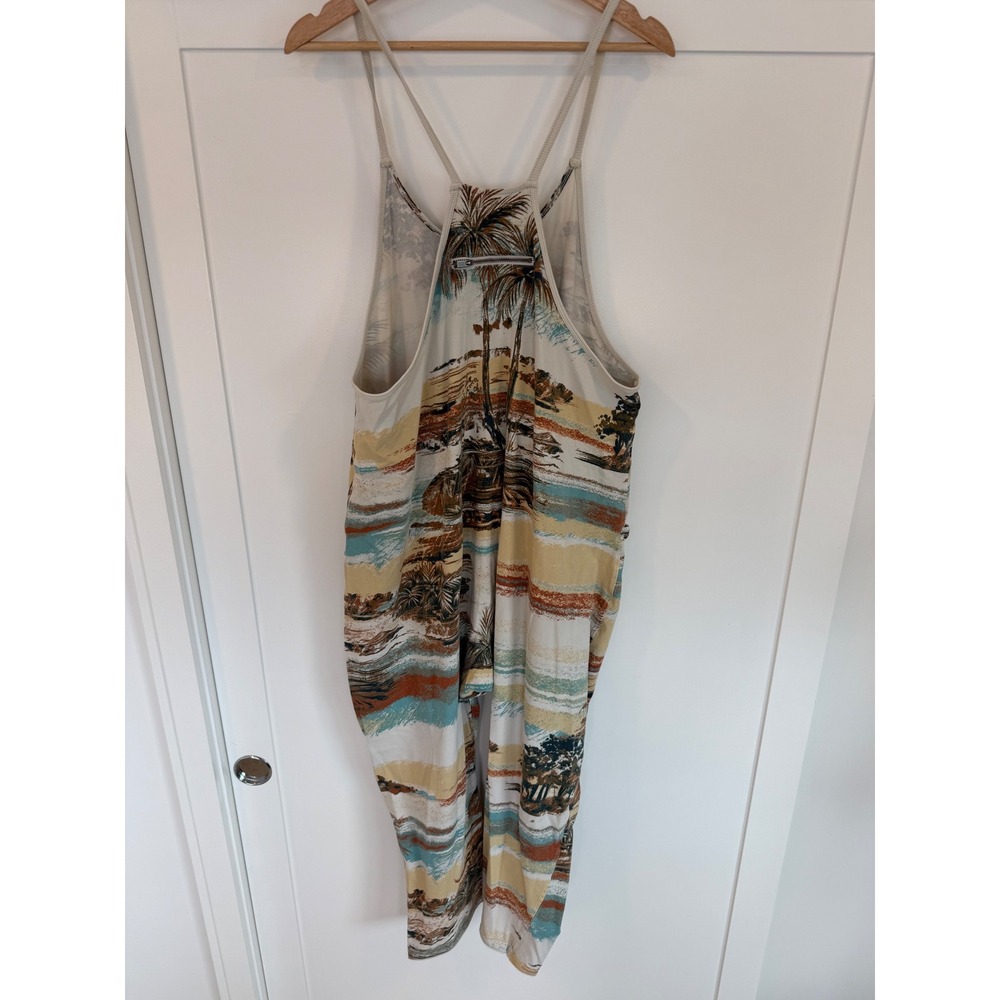 Free People Movement Hot Shot Onesie Tropical Palm Print Jumpsuit -M - Picture 7 of 8
